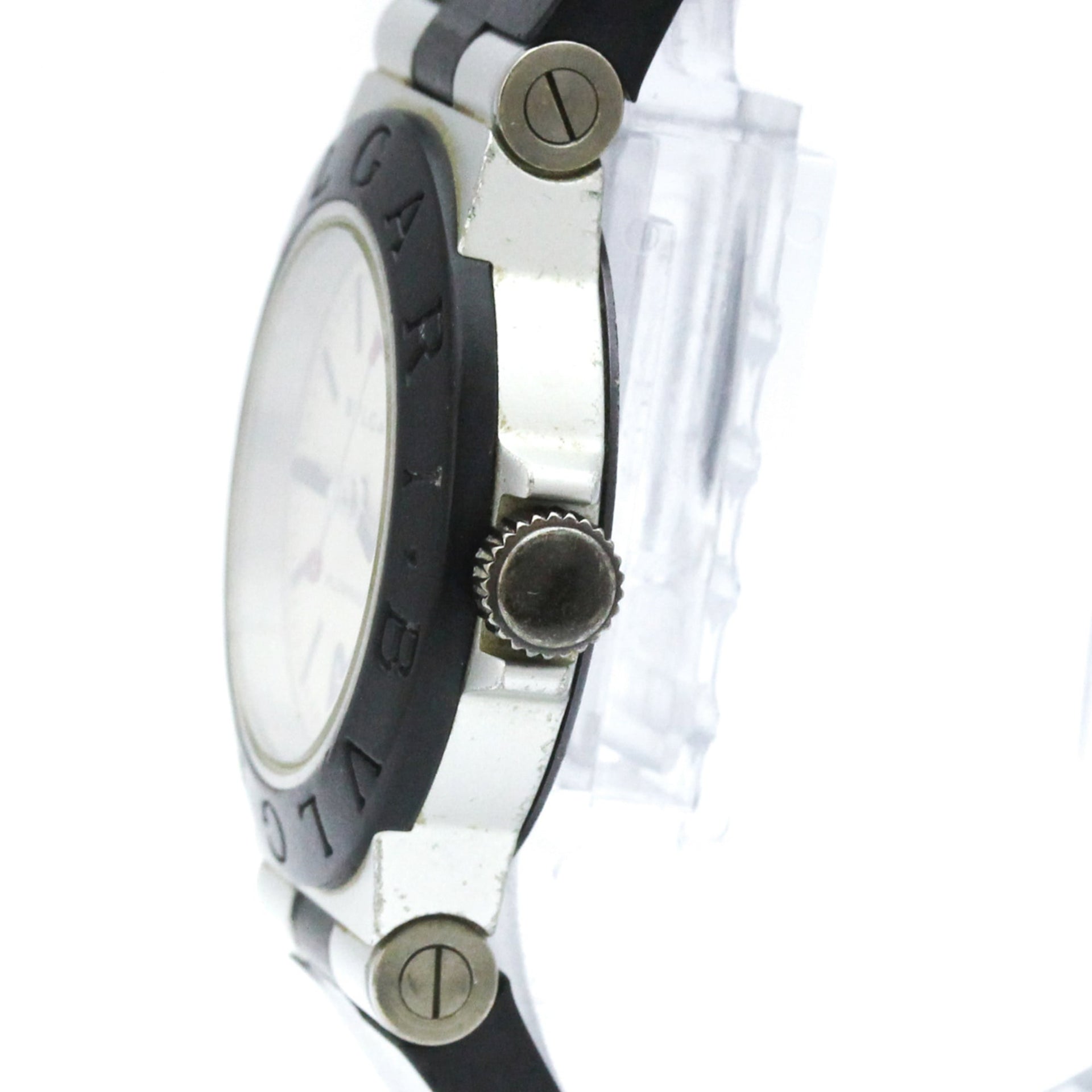BVLGARI Aluminium Rubber Quartz Ladies Watch AL29TA 4