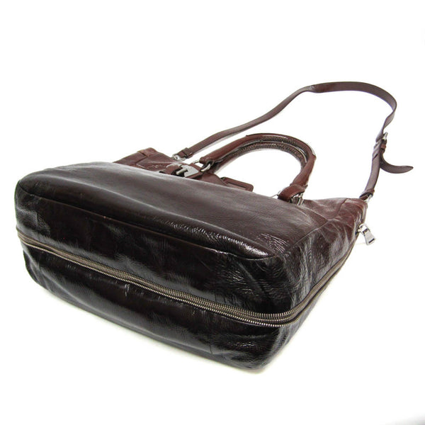 Prada Metal Parts Around Zip Bag Women's Leather 2