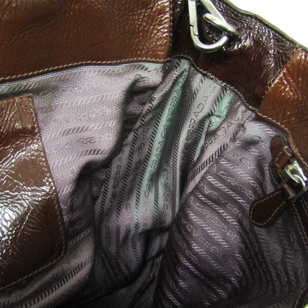 Prada Metal Parts Around Zip Bag Women's Leather 17