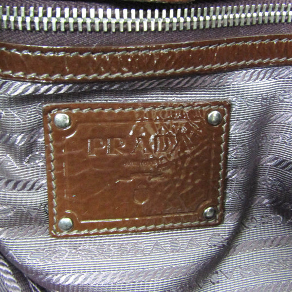 Prada Metal Parts Around Zip Bag Women's Leather 18