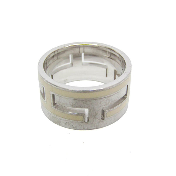 Hermes Move H Silver Fashion Band Ring Silver 3