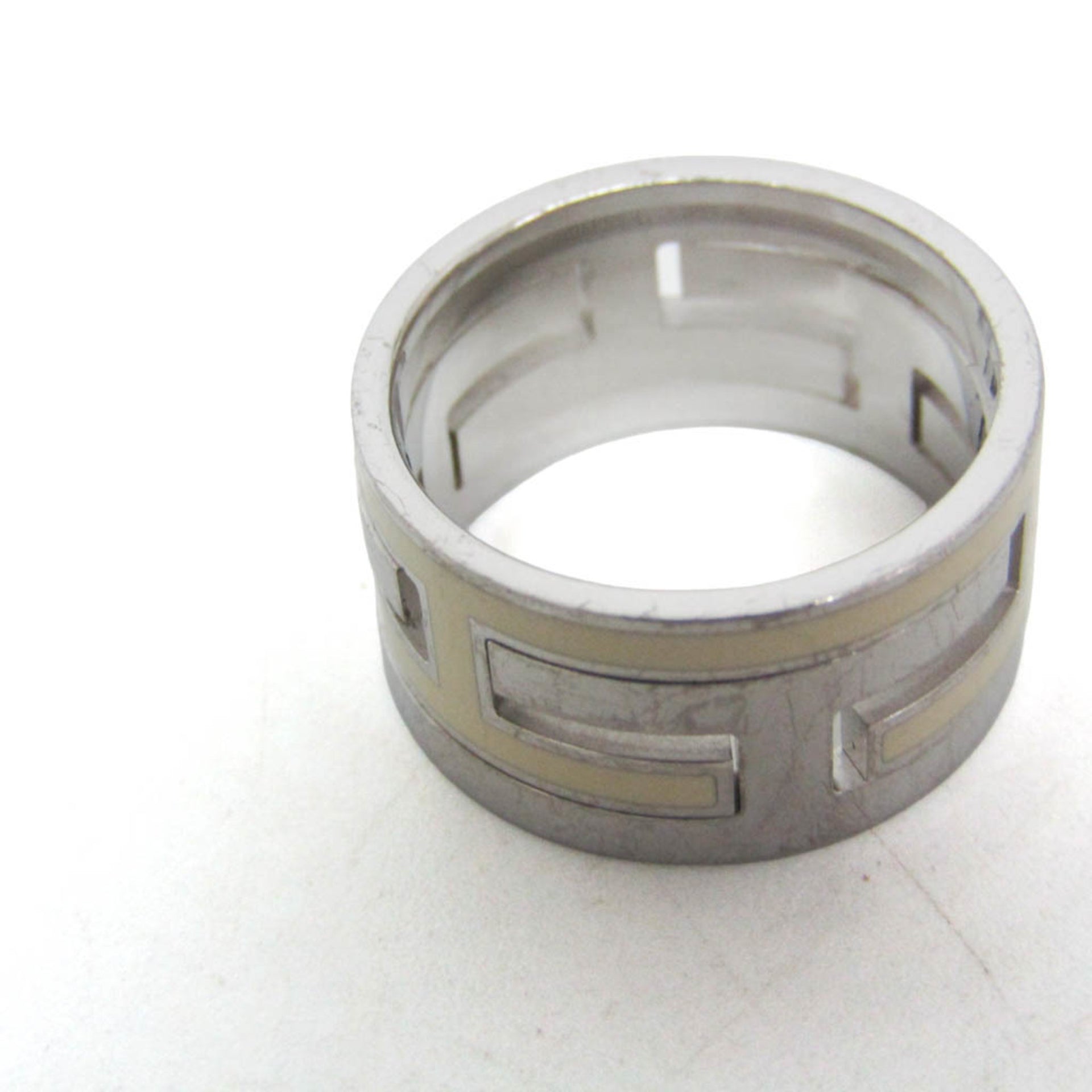 Hermes Move H Silver Fashion Band Ring Silver 4
