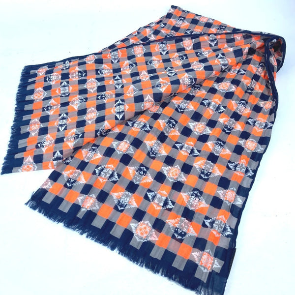 LOUIS VUITTON Schal aus Baumwolle, Herrenschal, Orange 5